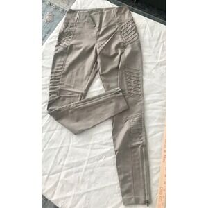 Athleta Delancey‎ Gleam Moto Tights Gray High Rise Ankle Zip Leggings Small S